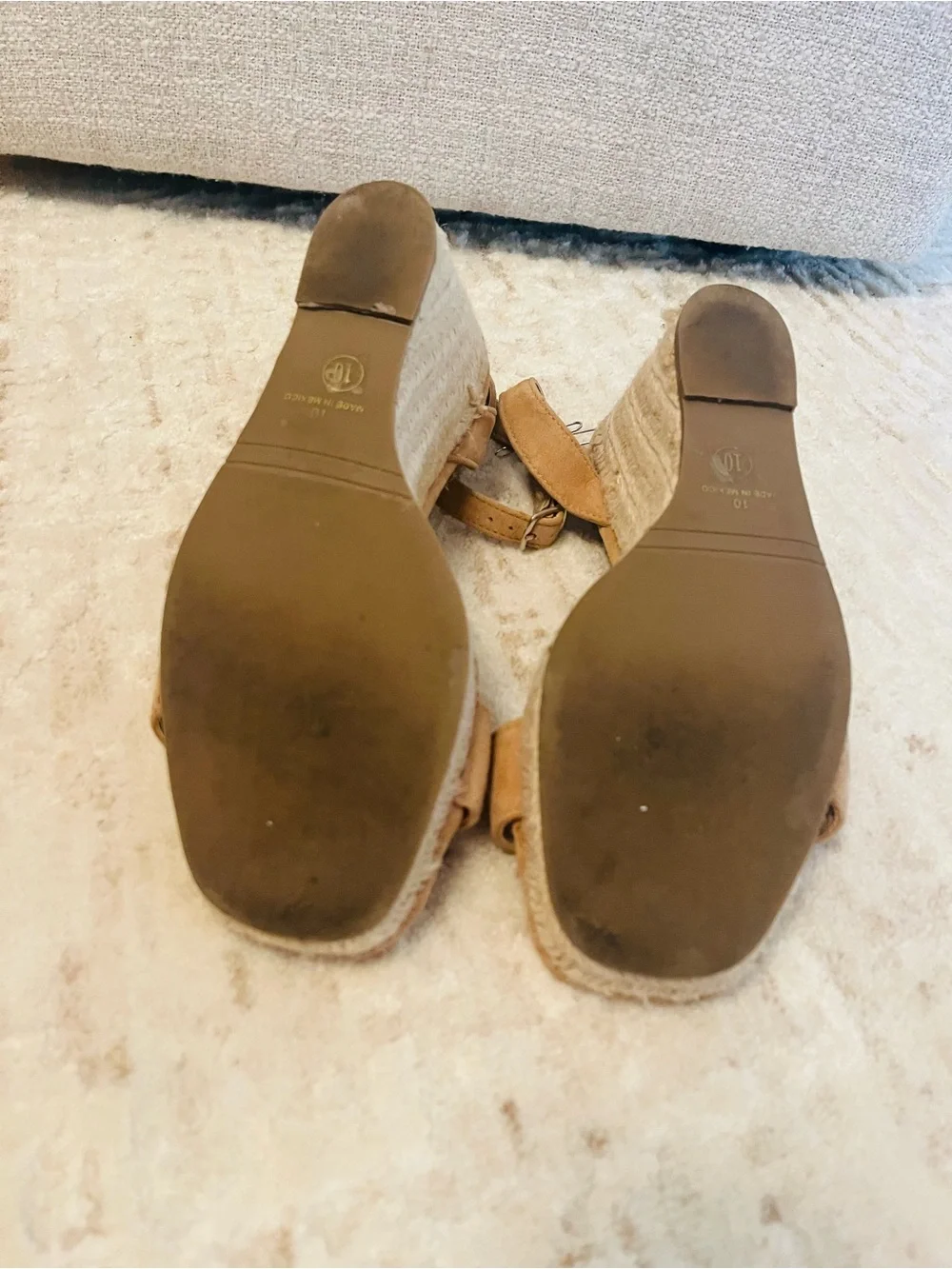 Steve Madden GREAT PRICE!! Tan Espadrille Wedge Sandals with Ankle Strap